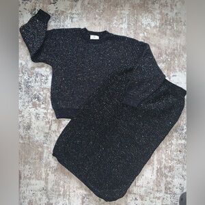 Vtg 80’s Glam Party outfit multi-foil top & matching skirt set new years Sz SM